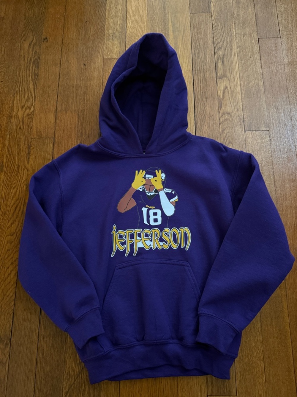 Minnesota Vikings Justin Jefferson Purple Hoodie Size Small